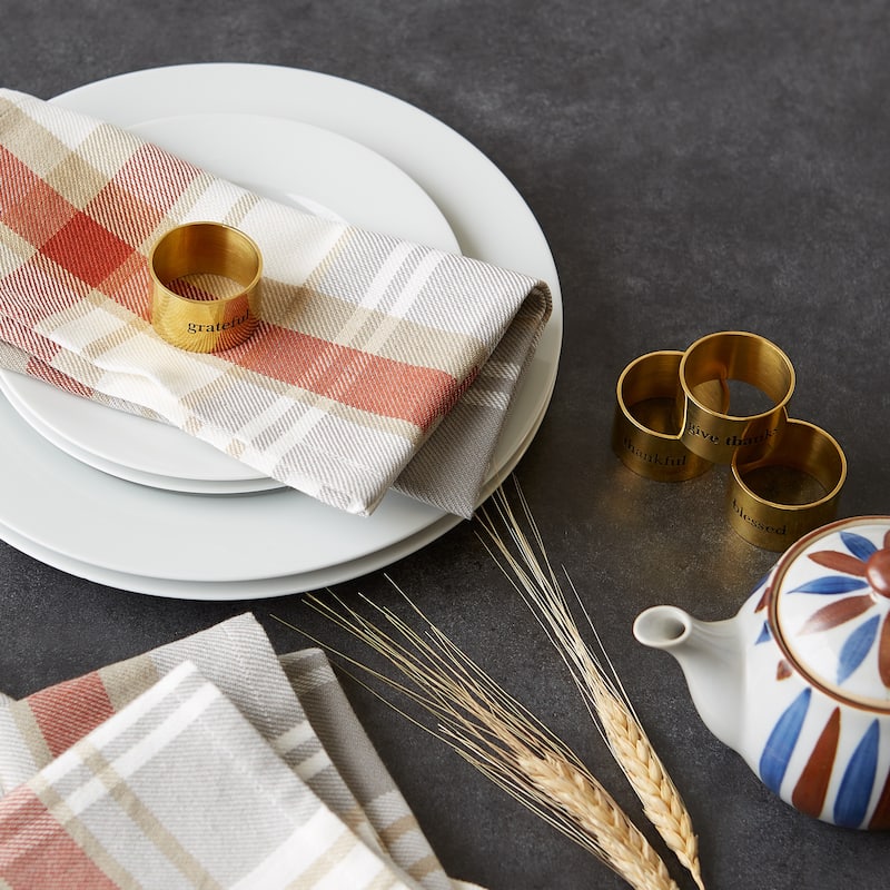 DII Cozy Picnic, Plaid Napkin Set, 6 Piece