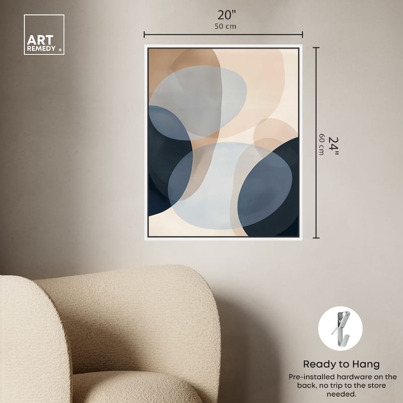 Art Remedy In My Thoughts Framed Abstract Shapes 1 Piece Canvas Wall Art