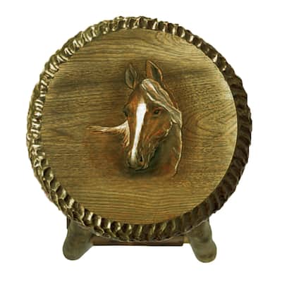 Rustic Handcrafted Wooden Carved Horse Bar Stool 30 In. - 30.5 X 16.5 X 16.5 inches