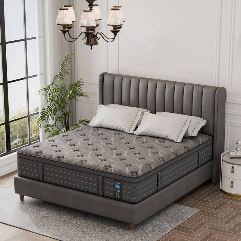 Modland 14" Hybrid Mattress, Medium-Firm, Cooling-Gel Memory Foam & Pocket Springs, in a Box Twin, Full, Queen, King