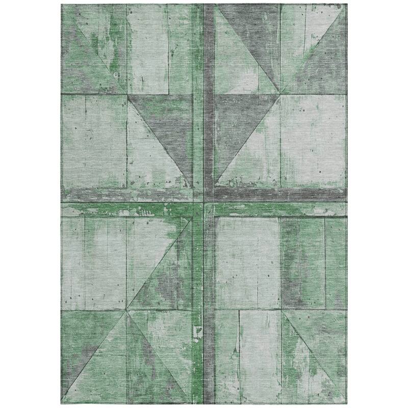 HomeRoots Geometric Transitional Rectangle Outdoor Rug