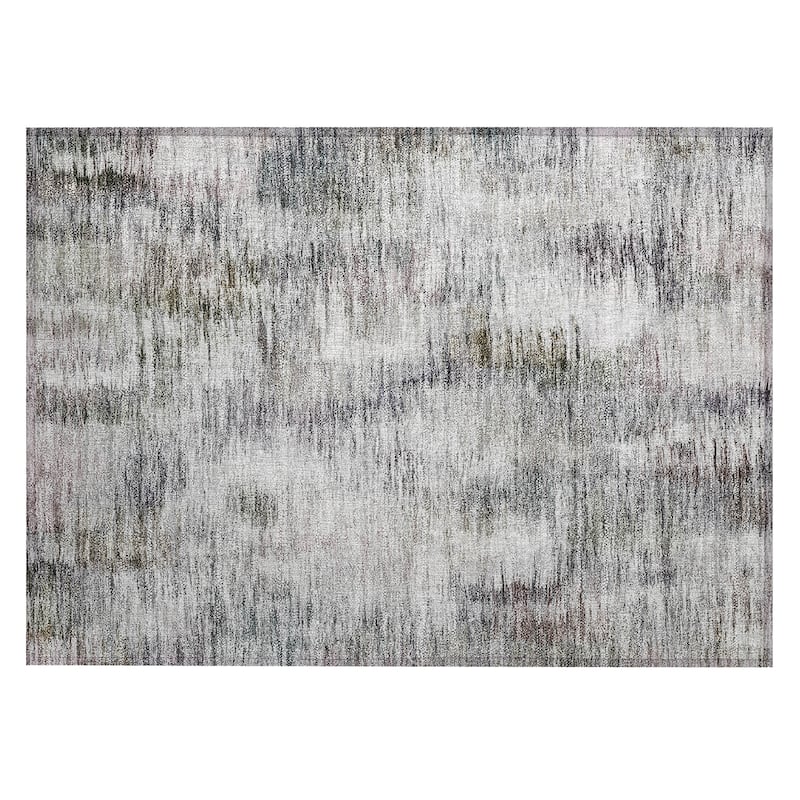 Machine Washable Indoor/ Outdoor Chantille Solid Abstract Rug
