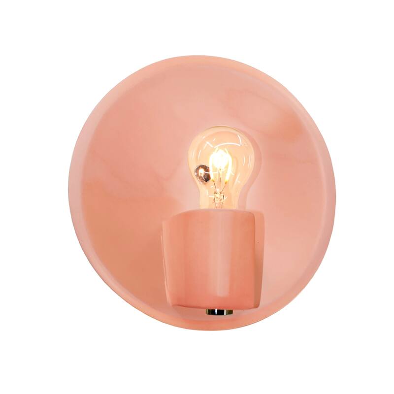 Justice Design Group Shield Wall Sconce - Gloss Blush, Brushed Nickel