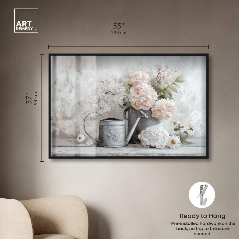 Can and White Blooms Shadowbox by Art Remedy