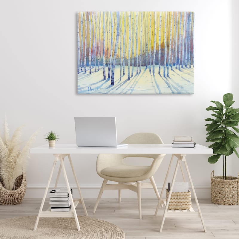 Stupell Sunlit Winter Birch Trees Canvas Wall Art Design By Paul Brent