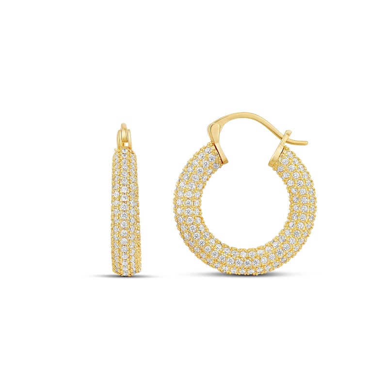 SHYMI Thick Pave Hoops - Gold