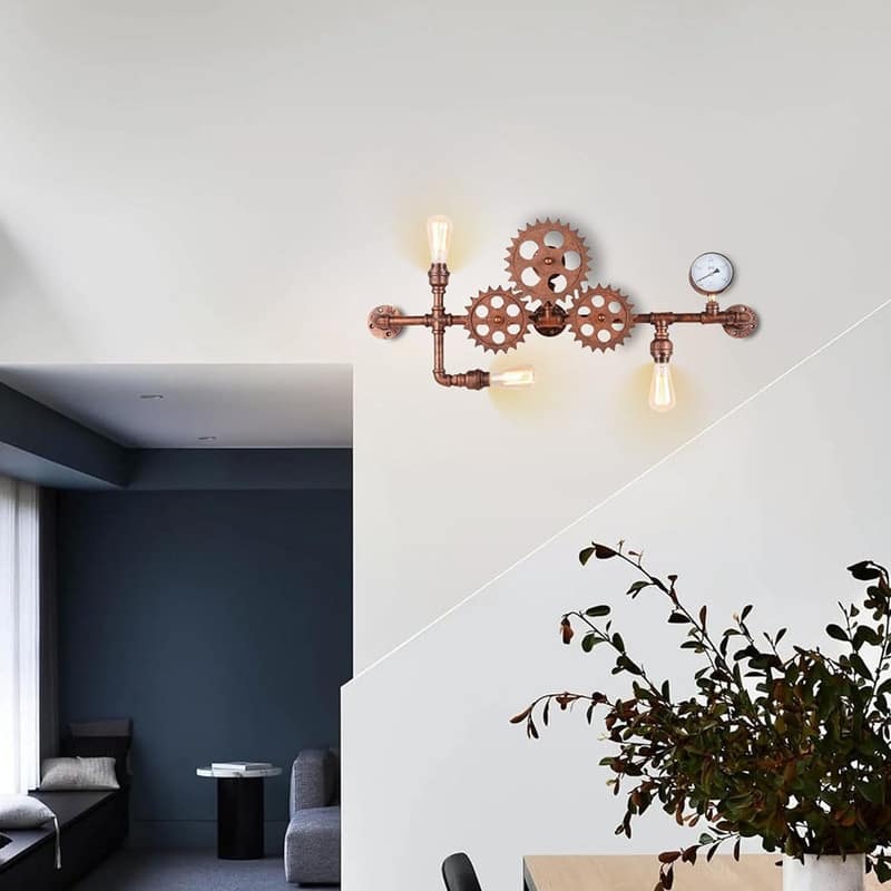 Farmhouse wall lamp bronze light fixture metal wall light