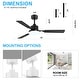 preview thumbnail 20 of 93, 48"/52"/60"/72" Modern Black LED Ceiling Fan with Light Remote (3/5/6/8/12 Reversible Blades)