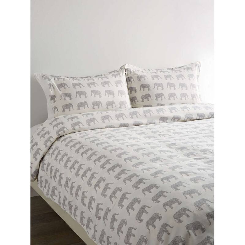 Printed Design Cotton Collection 400 Thread Count Elephants Printeded Duvet Set - 4 Color