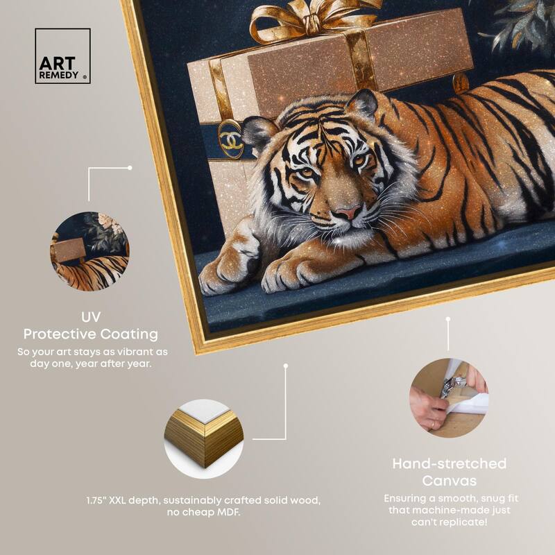 Tiger Glam Gift Boxes Canvas by Art Remedy