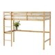 preview thumbnail 6 of 8, Minimalist Design Twin Size High Loft Bed,Rubber Wood Loft Bed with Safety Guardrail,Built-In Desk Under Bed