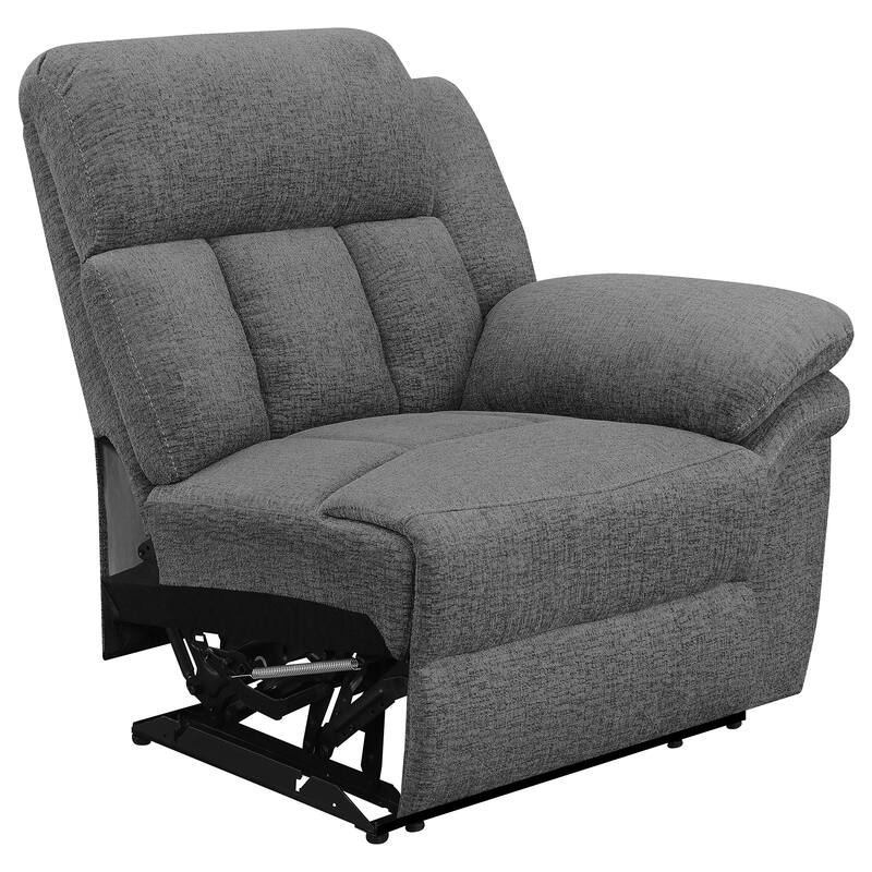 Bahrain Transitional Fabric Upholstered Tufted Back Power Sofa Charcoal