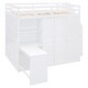 preview thumbnail 4 of 13, Full Size Bunk Bed with Wardrobe, Desk & Shelves, Multi-Functional Space Saver - White