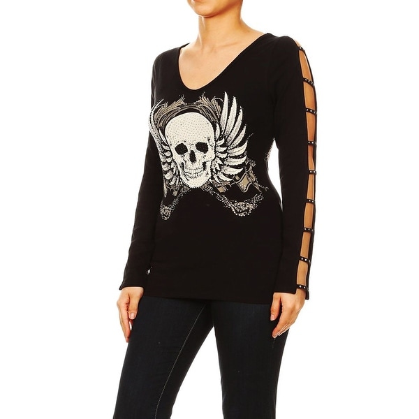 plus size skull tops