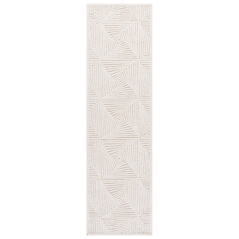 SAFAVIEH Handmade Textural Angel Wool Rug - 2'3" x 8' Runner - Ivory