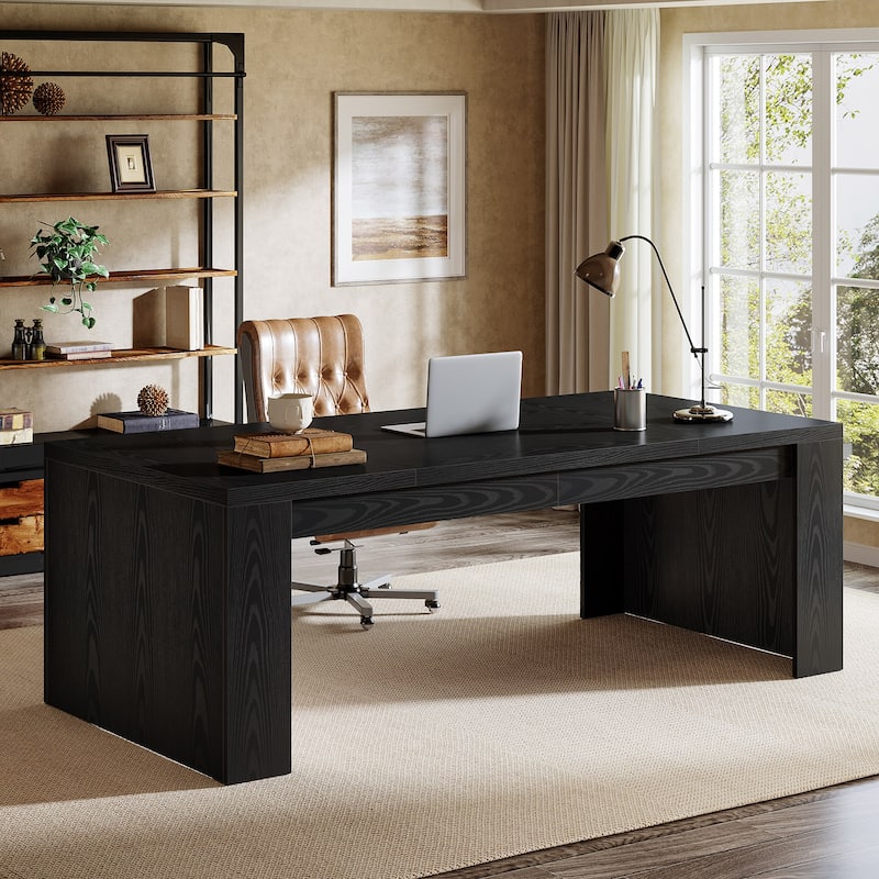 70.9" Wood Computer Desk, Executive Office Desk, Home Office Writing Workstation Business Accent Desk