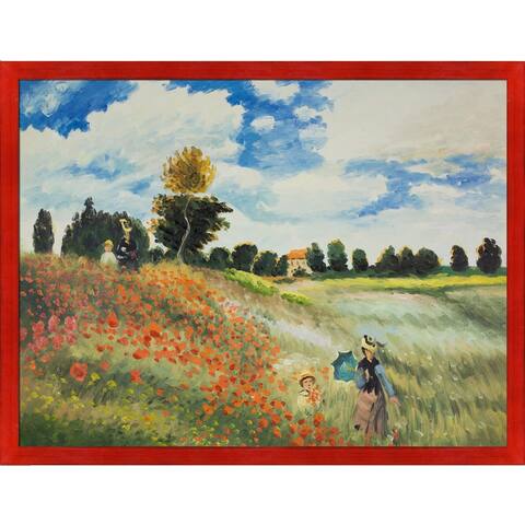 Claude Monet 'Poppy Field in Argenteuil' Hand Painted Oil Reproduction