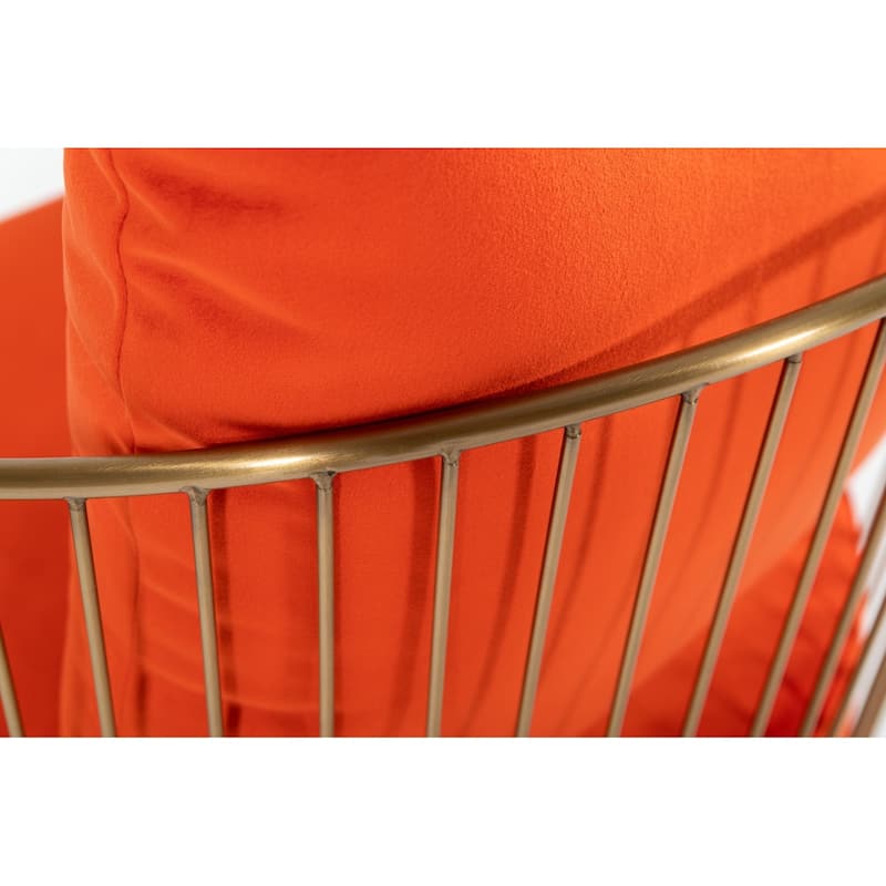 Modrest Loveland Glam Orange Velvet Accent Chair