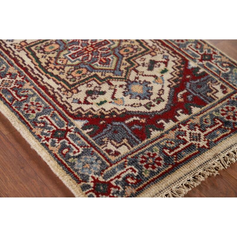 Geometric Heriz Serapi Oriental Foyer Rug Handmade Wool Carpet - 2'0" x 3'0"