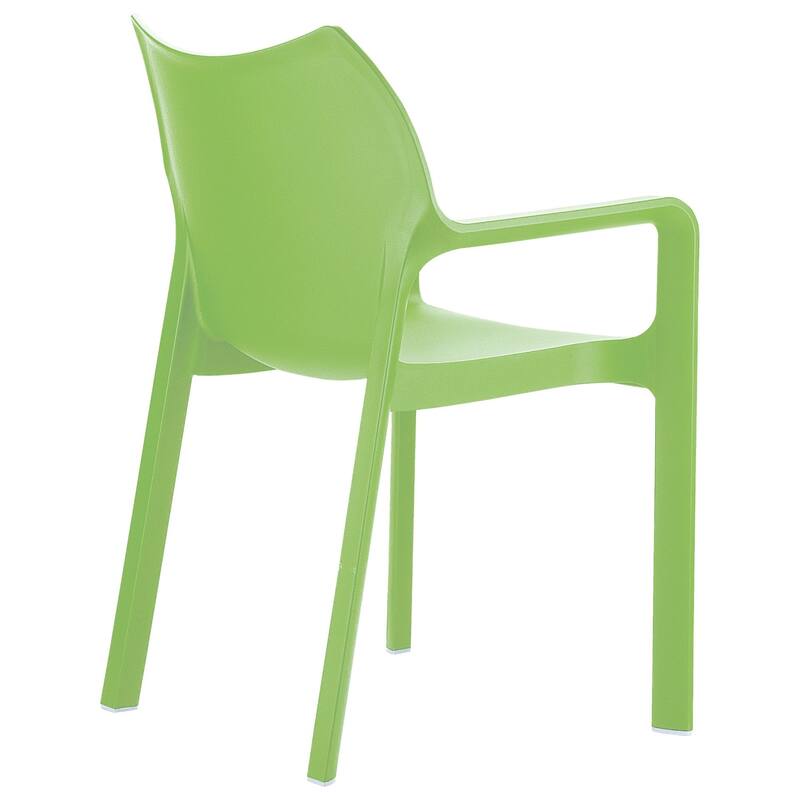 33" Green Outdoor Patio Solid Dining Arm Chair