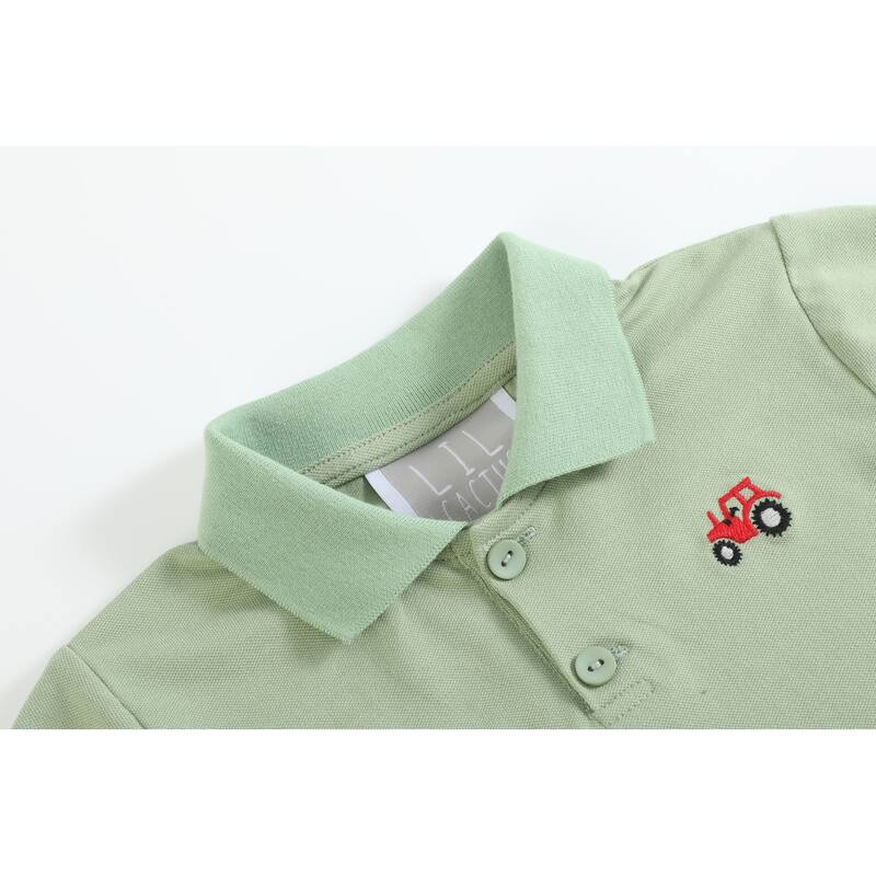 Green Tractor Golf Polo Shirt