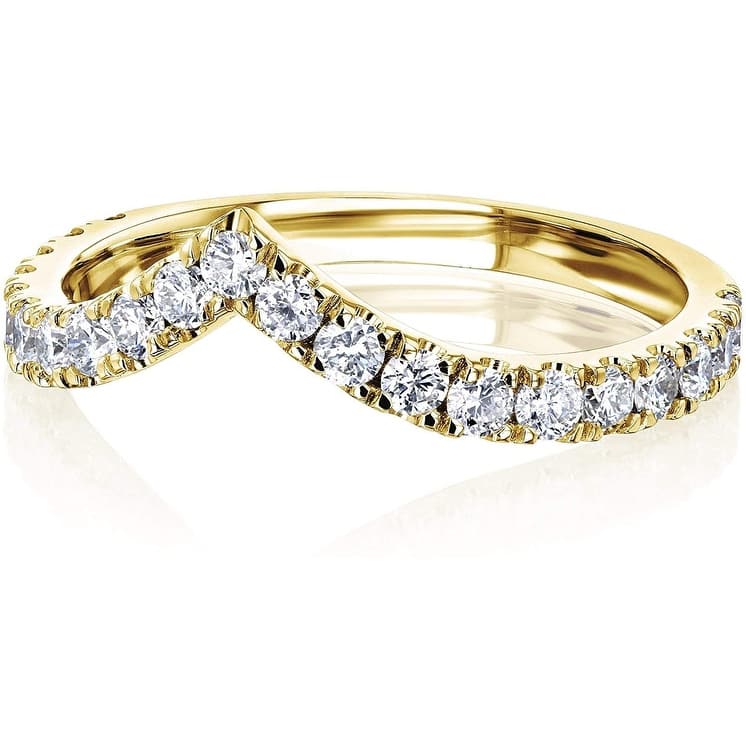 Annello by Kobelli 14k Solid Gold Chevron Point Diamond Ring (GH/I)