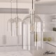preview thumbnail 1 of 7, Hunter 16" Lochemeade 1-Light Pendant - Kitchen Island, Dining Room, Bedroom - Modern Farmhouse, Contemporary, Industrial Brushed Nickel-Seeded Glass