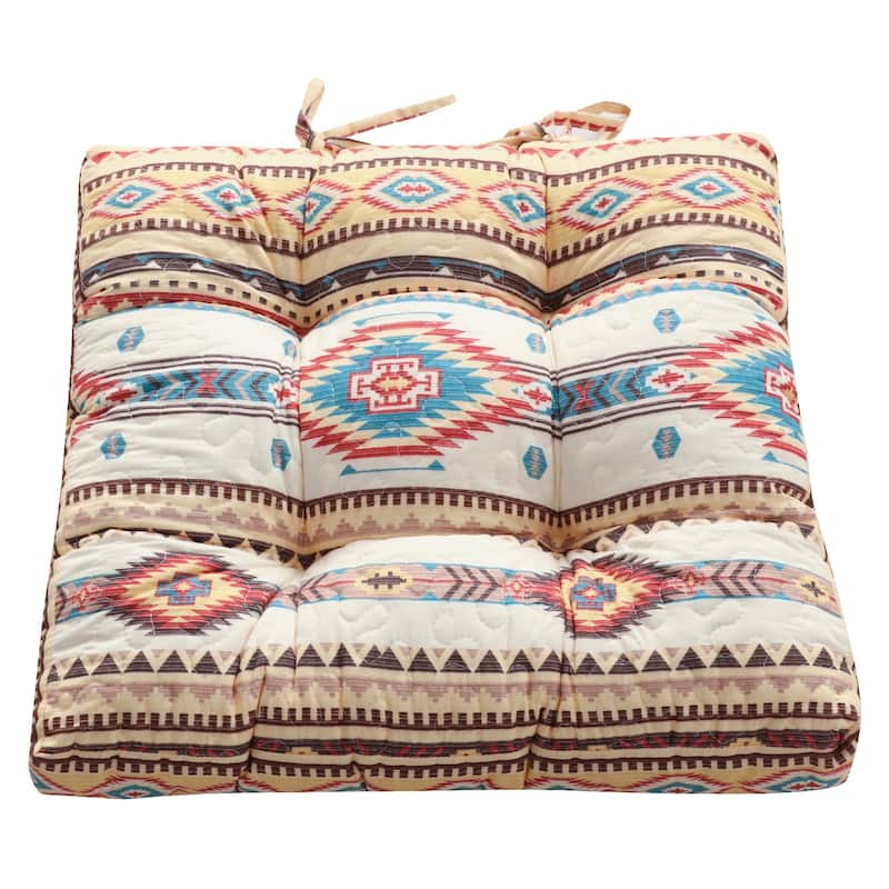 The Curated Nomad San Carlos Tan Triple Layered Chair Pad - 18 inches x 18 inches