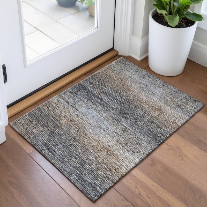 Premium Washable Super Soft Ombre Stripes Mayfield Rug - Pewter - 1'8" x 2'6"