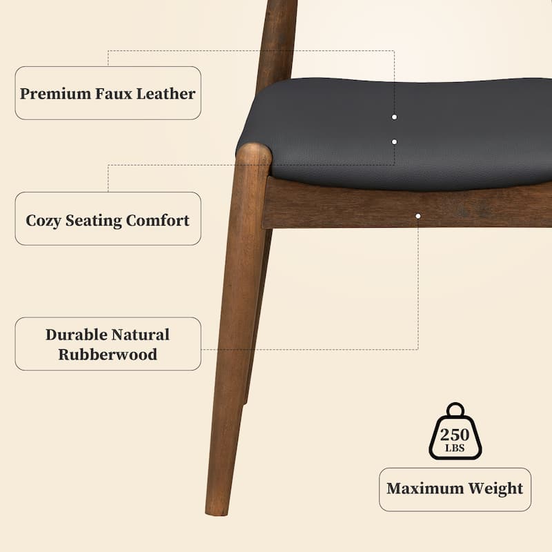 Christopher Knight Home - Walden Vintage Solid Wood Upholstered Dining Chair Set of 2 with Ergonomic Backrest