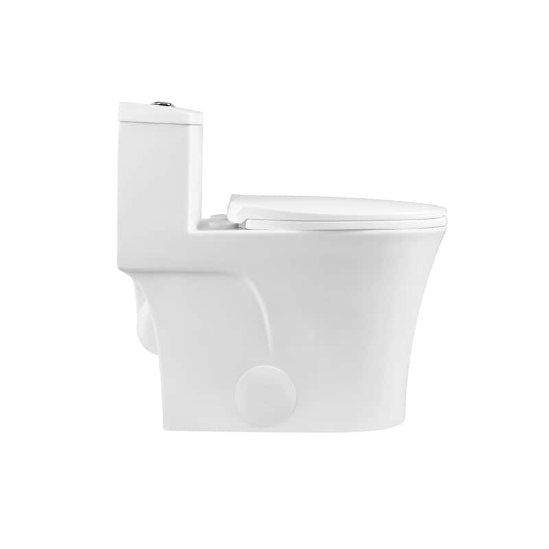 Dual-Flush Elongated One-Piece Toilet With 17.3" Height Chair Seat