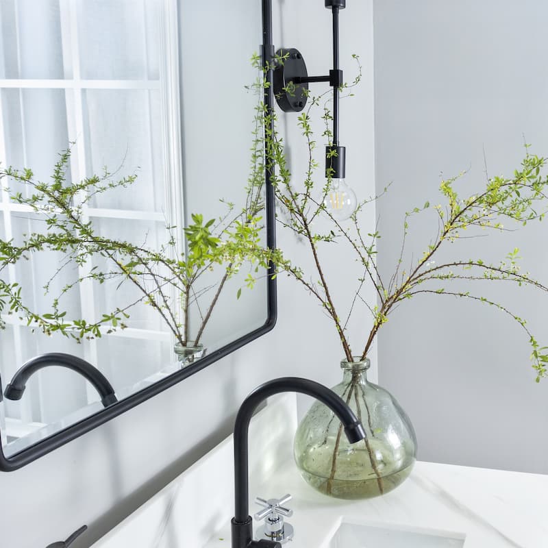Woodvale Rectangle Metal Wall Mirrors - Black - 40" x 30"