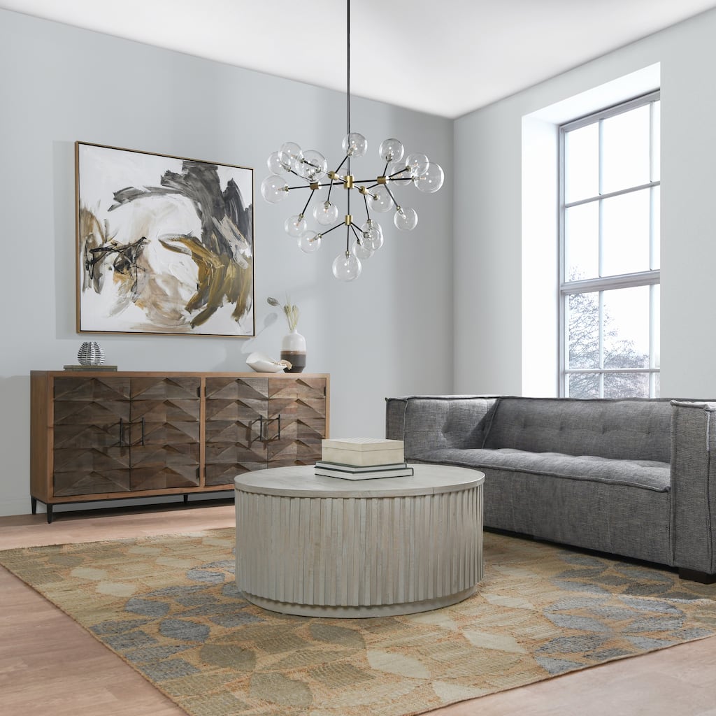 Timothy 20-Light Iron and Glass Chandelier by Kosas Home - 32Hx39Wx39D