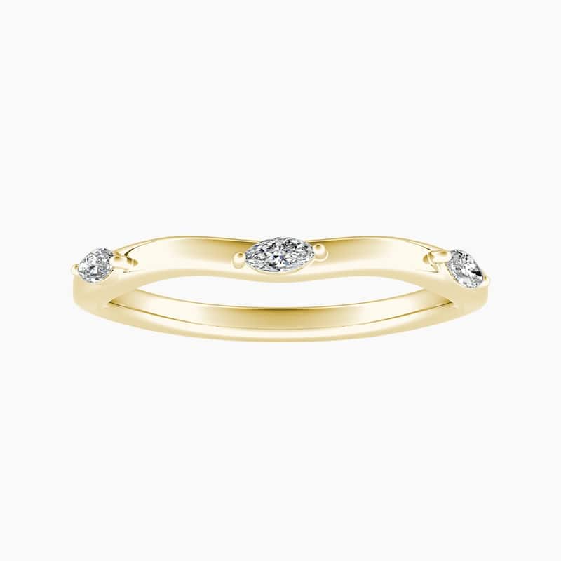 Auriya 14k Gold Lab Grown Diamond Nature Inspired Contour Vine Ring 0.10 ct. tw. (F-G, VS) - 5 - Yellow
