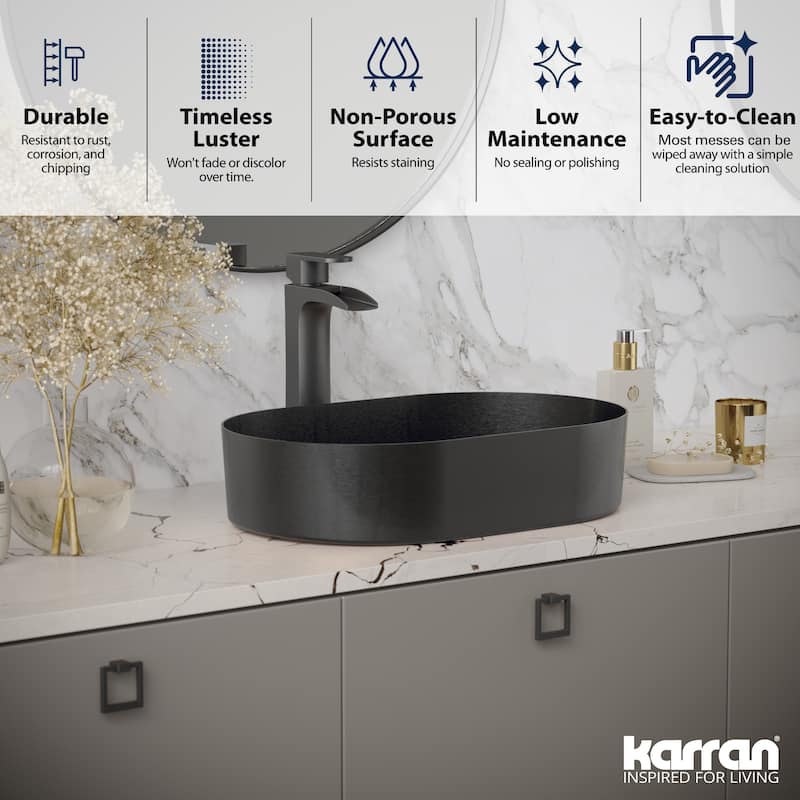Karran Cinox Stainless Steel Oval Vessel Sink
