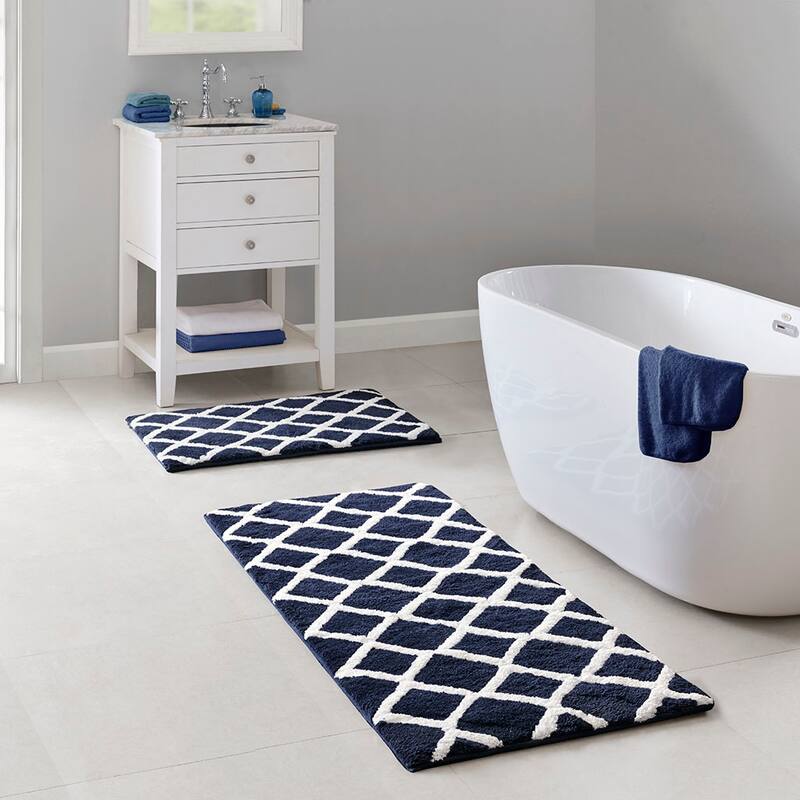 Reversible High Pile Tufted Bath Rug For Bath Room