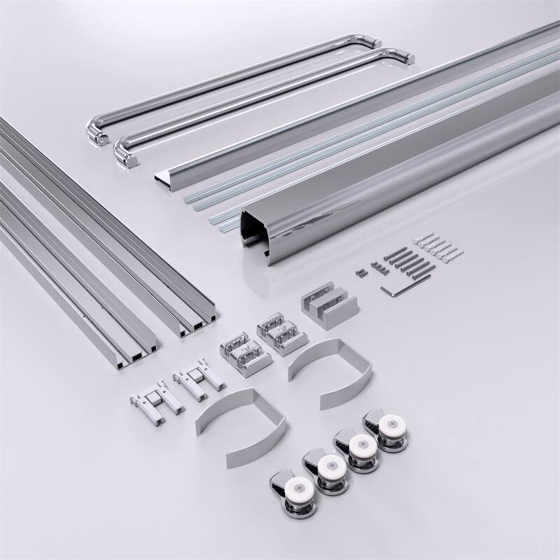 56"-60"W Semi-Frameless Shower Door - 72"H 6mm Tempered Glass