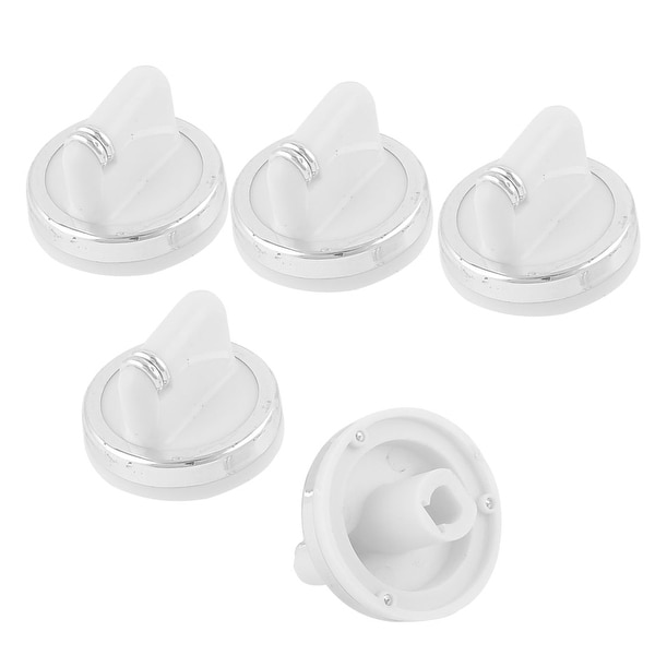 Water Heater Oven Knobs 1.3 Inch Dia 5 Pcs White Silver Tone - 1.3