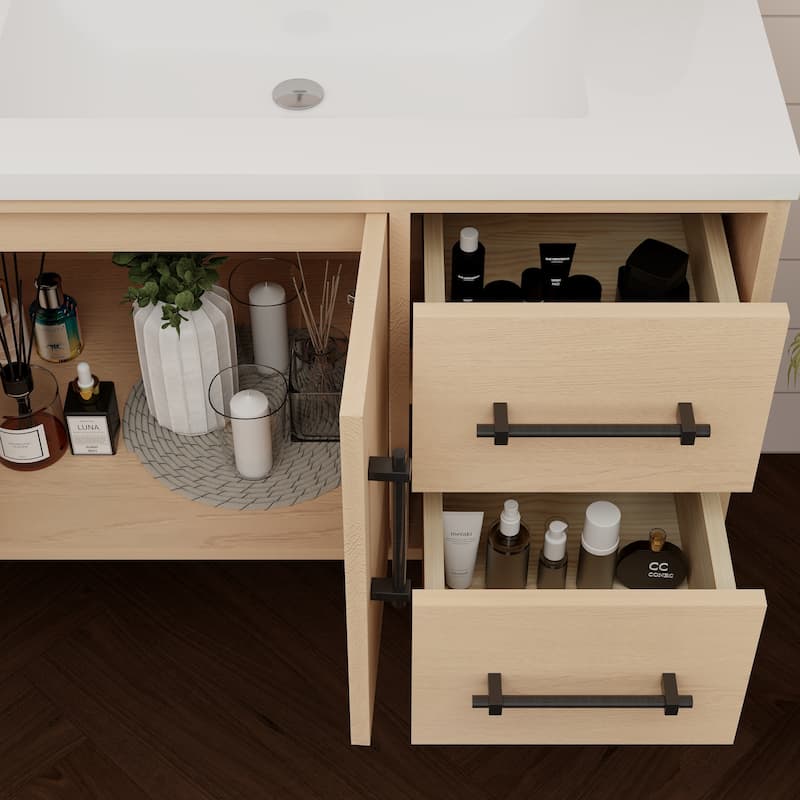 Victoria 72'' Wall-mounted Vanity with Double Reinforced Acrylic Sink - 71.5