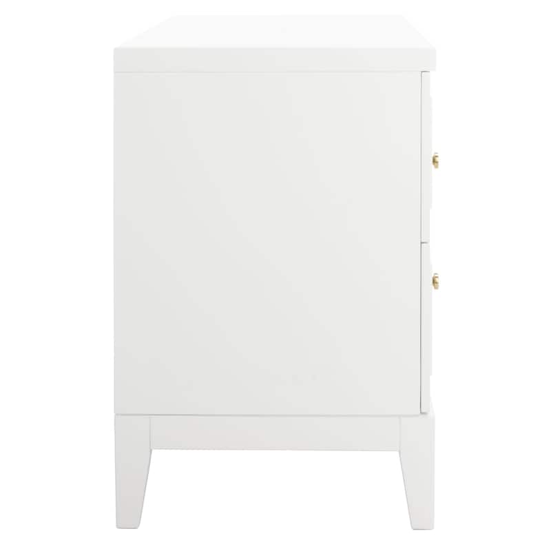 SAFAVIEH Zoey White/Gold 2-Drawer Nightstand