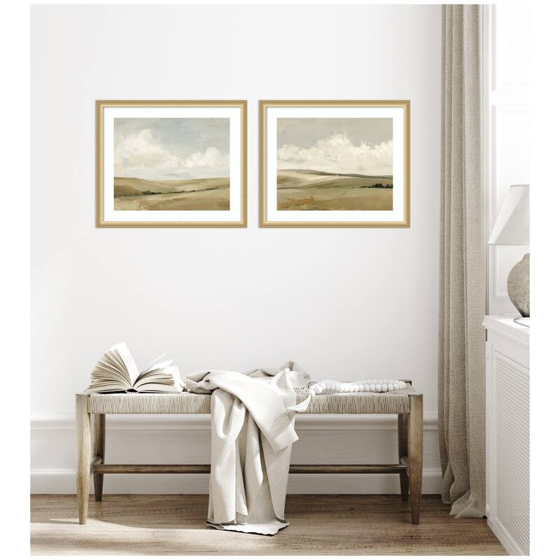 Kate and Laurel Whispering Meadows 2 Piece Framed Wall Art Print Set by Amy Lighthall