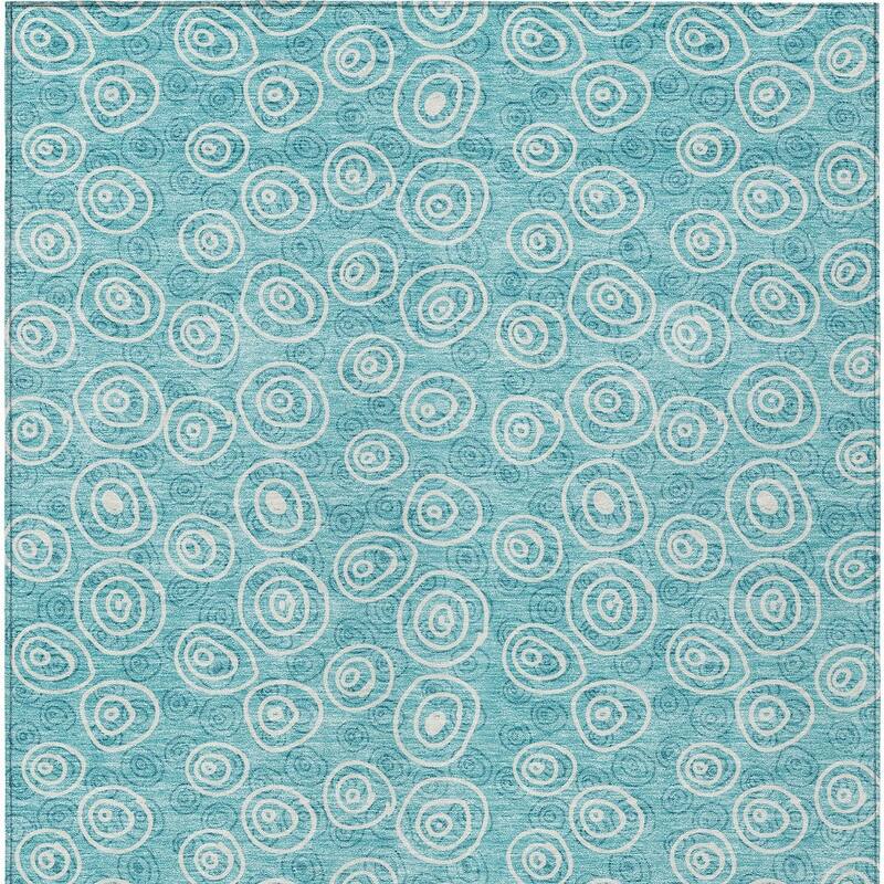HomeRoots Geometric Transitional Rectangle Outdoor Rug