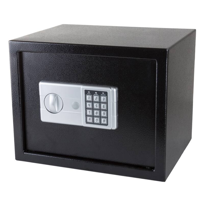 Digital Safe - Compact Steel Money Security Box with Electronic Keypad and 2 Manual Override Keys - Large Strongbox by Stalwart