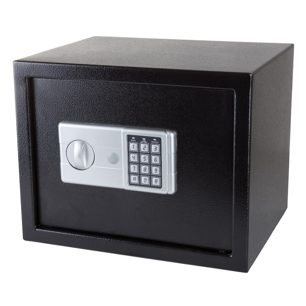 Digital Safe - Compact Steel Money Security Box with Electronic Keypad and 2 Manual Override Keys - Large Strongbox by Stalwart