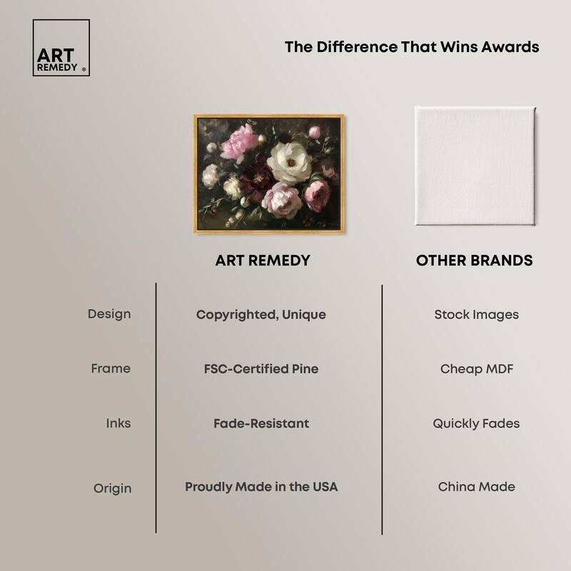 Peony Palette Nocturne Canvas by Art Remedy