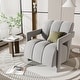 preview thumbnail 2 of 26, Roomfitters Modern Minimalist Leisure Armchair with L-Shaped Armrests and Polyester Upholstery Grey