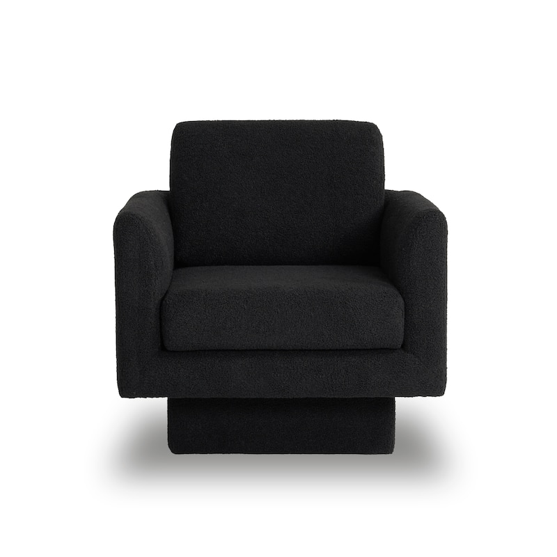360° Modern Swivel Accent Chair,30" W Round Armchair,Thick Padded Single Lounge Sofa,Upholstered Comfy Barrel Chair,