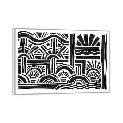 iCanvas "Geometric Sunburst" by Statement Goods Framed Canvas Print