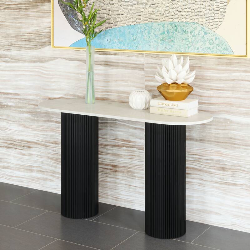 Izola Console Table White & Black