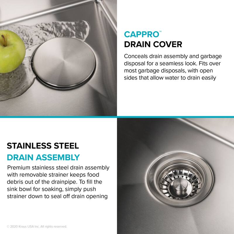 KRAUS Standart PRO Undermount Single Bowl Stainless Steel Kitchen Sink